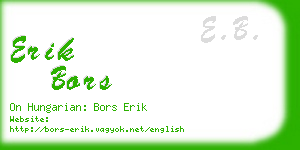 erik bors business card